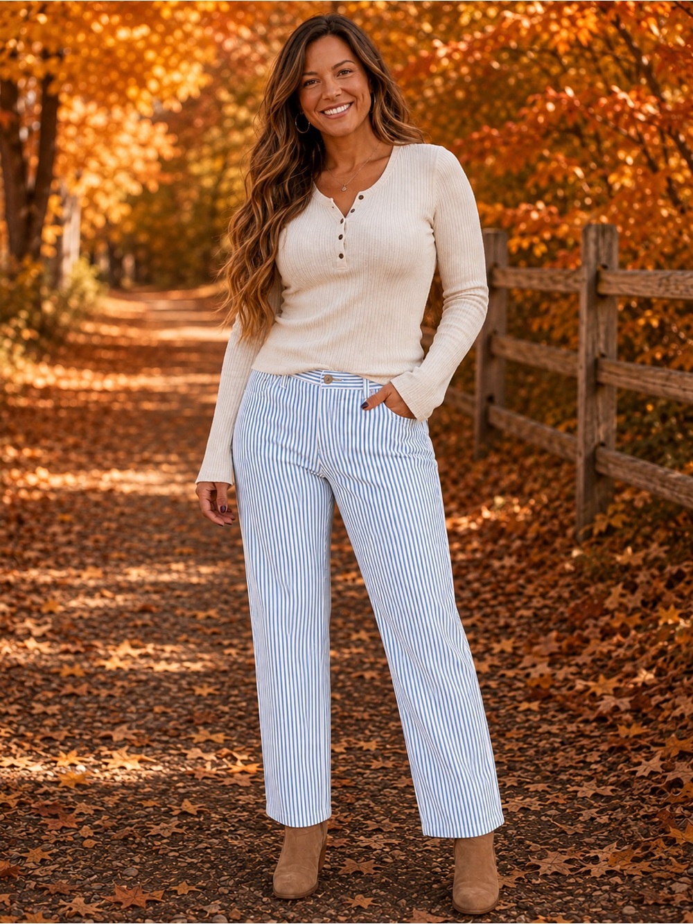 Women’s Plus size 18 Ultra High Rise Straight Leg Pinstripe Stretch jeans